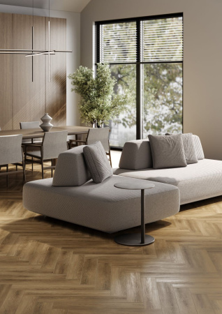 Кварцевый ламинат Fargo Бевел Английская ёлка Дуб Севилья 33-2105