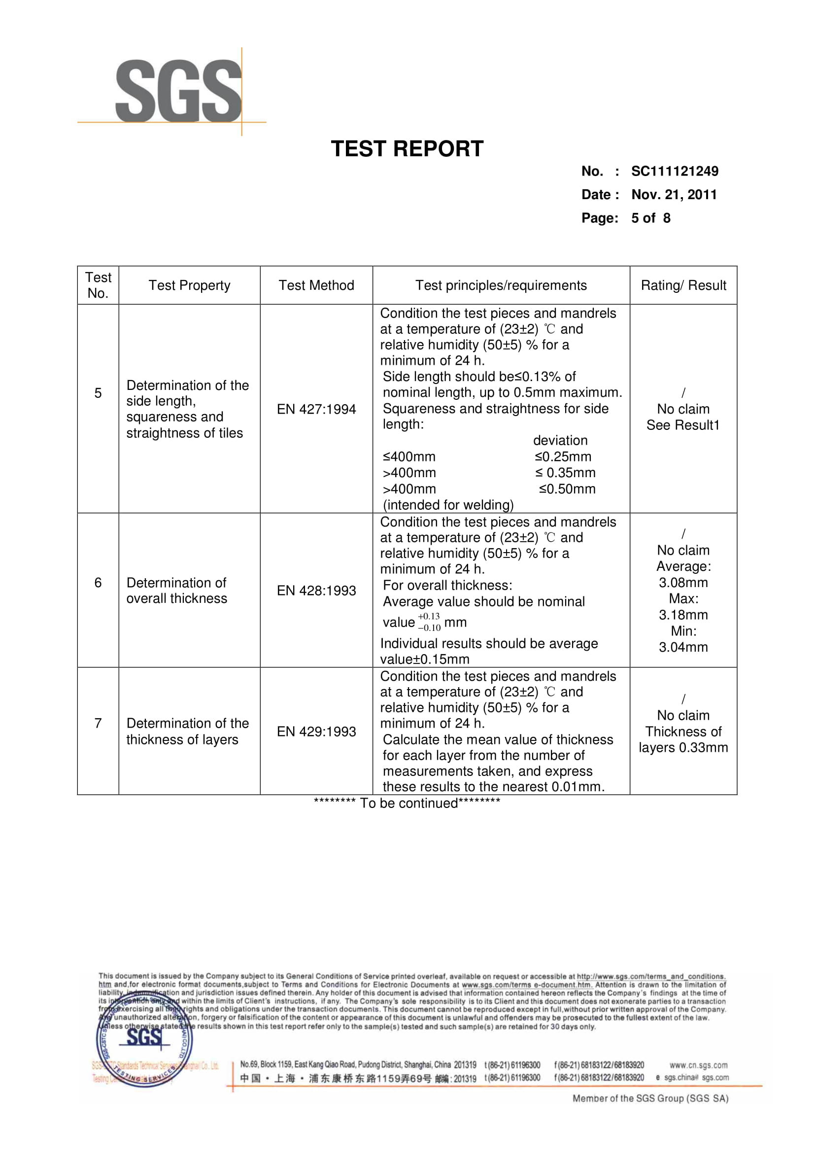 SS Floor SGS Test Report стр 5